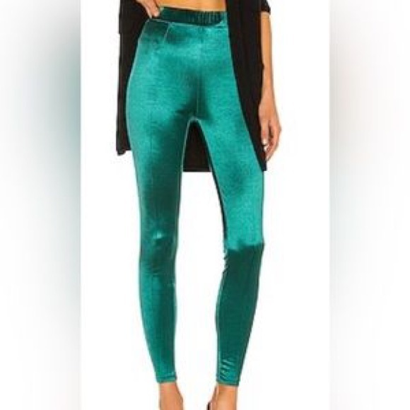 Lovers + Friends Pants - Lovers + Friends Green Shiny Legging